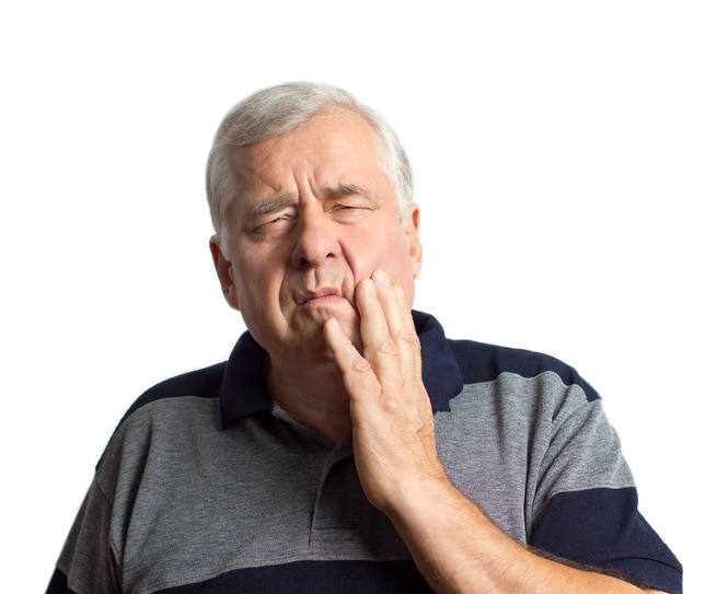 toothache.adult man. isolated