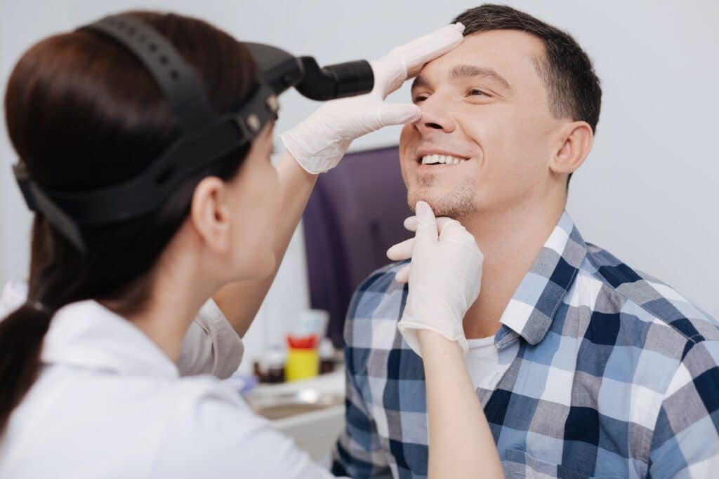 man at the dentist