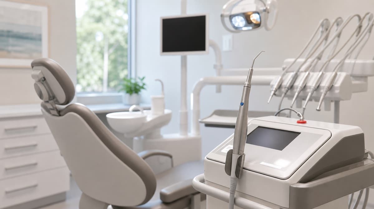 Laser dentistry equipment in a modern family dental treatment room